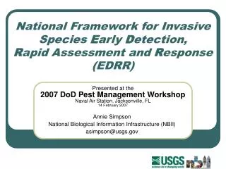 Annie Simpson National Biological Information Infrastructure (NBII) asimpson@usgs