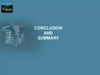 CONCLUSION AND SUMMARY