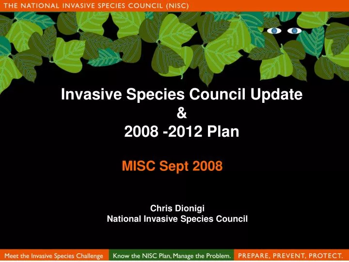 invasive species council update 2008 2012 plan