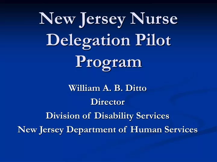 new jersey nurse delegation pilot program