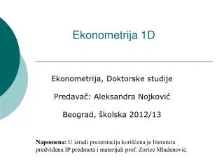 ekonometrija 1d