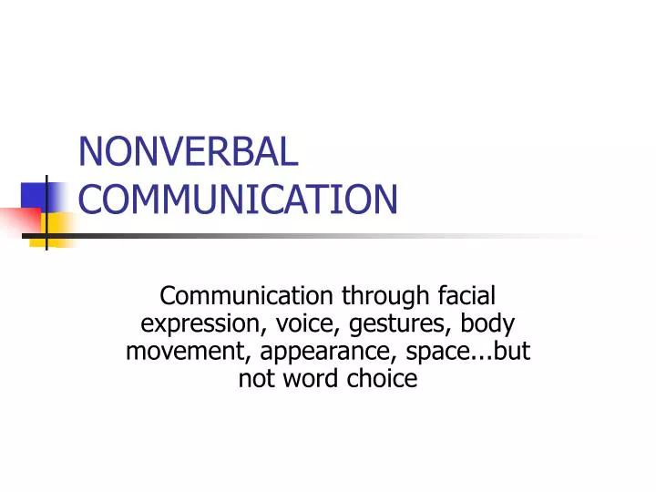 nonverbal communication