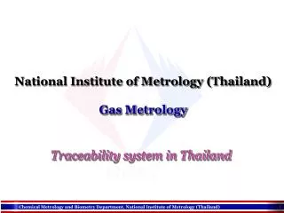 National Institute of Metrology (Thailand) Gas Metrology