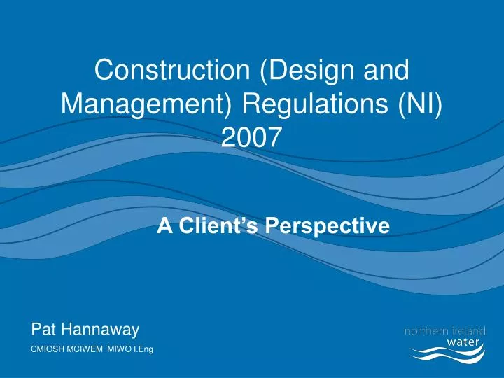 construction design and management regulations ni 2007
