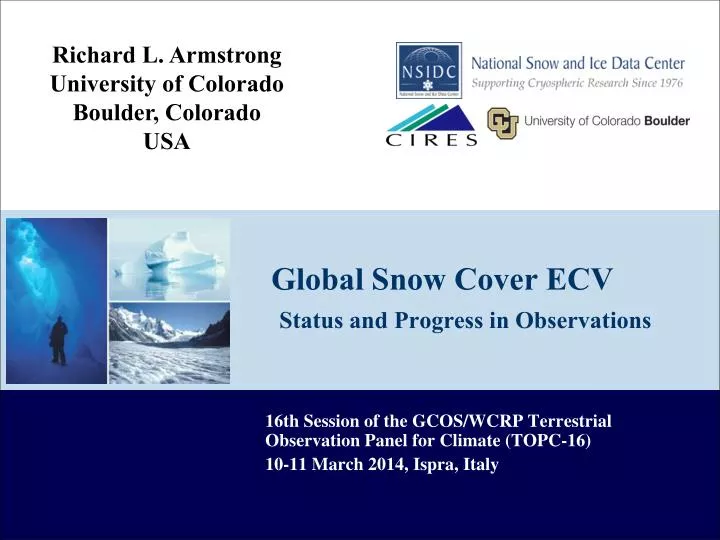 global snow cover ecv s tatus and progress in observations
