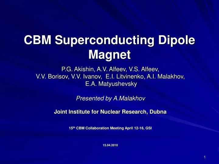 cbm superconducting dipole magnet