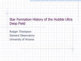 Star Formation History of the Hubble Ultra Deep Field