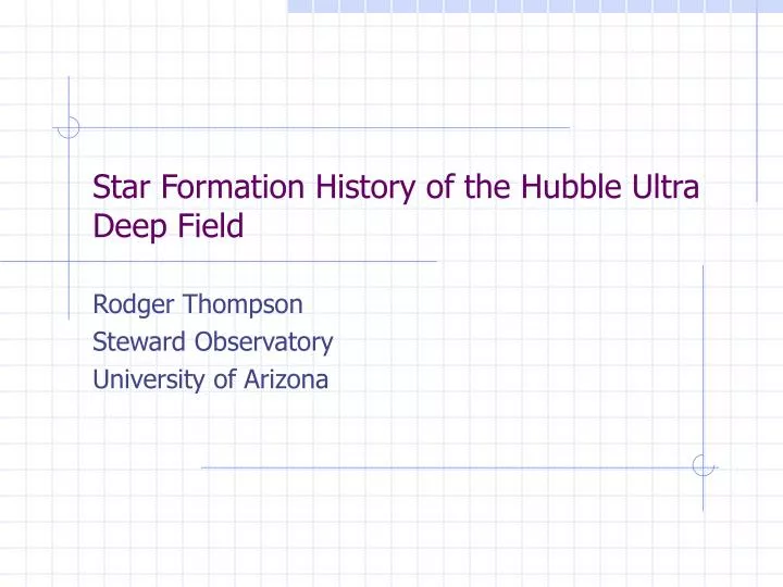 star formation history of the hubble ultra deep field