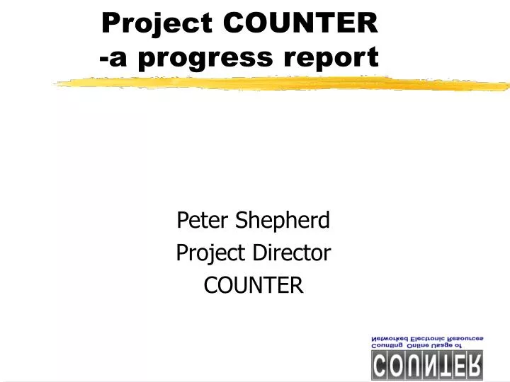 project counter a progress report