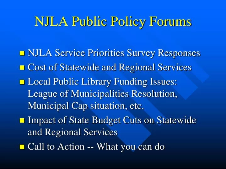njla public policy forums