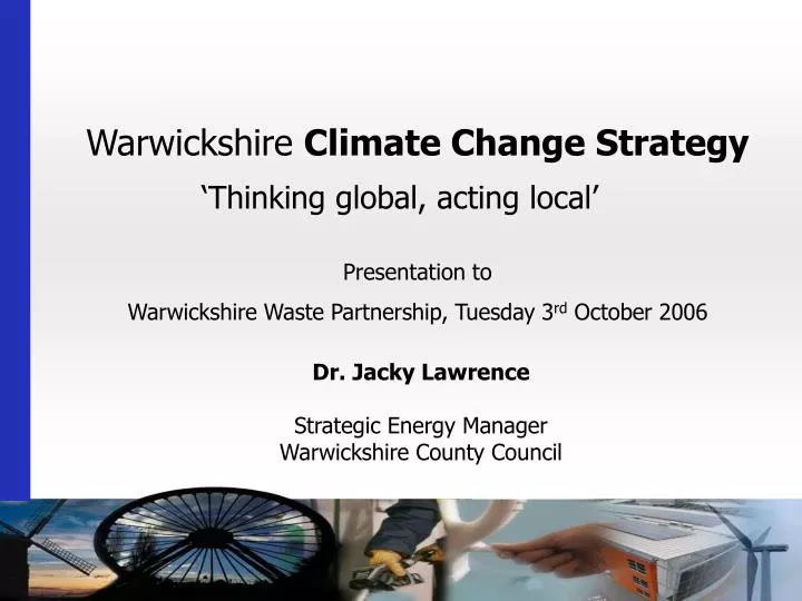 dr jacky lawrence strategic energy manager warwickshire county council