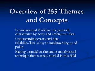 overview of 355 themes and concepts