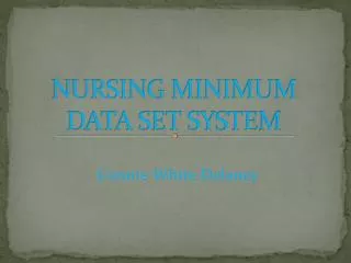 NURSING MINIMUM DATA SET SYSTEM