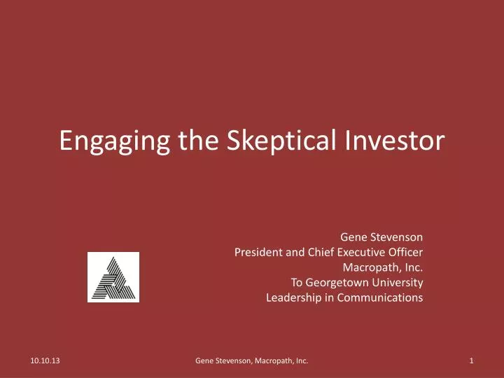 engaging the skeptical investor