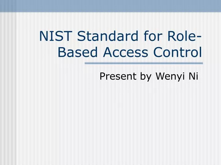 nist standard for role based access control