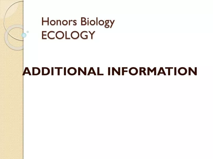 honors biology ecology