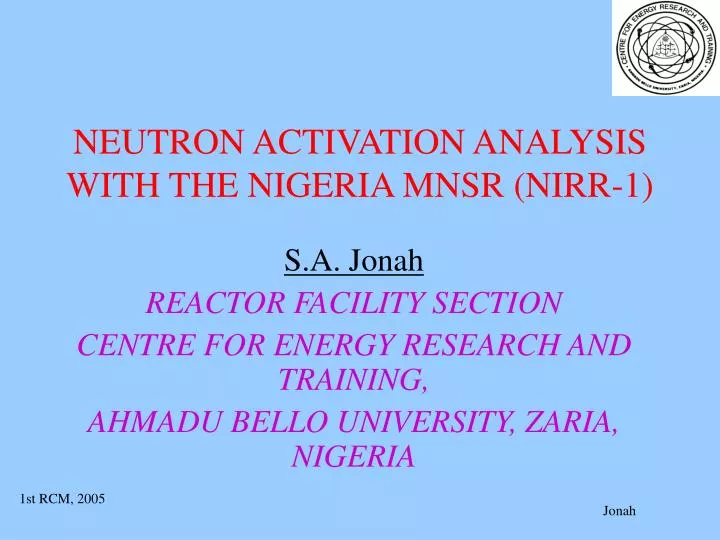 neutron activation analysis with the nigeria mnsr nirr 1