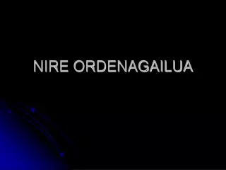 NIRE ORDENAGAILUA