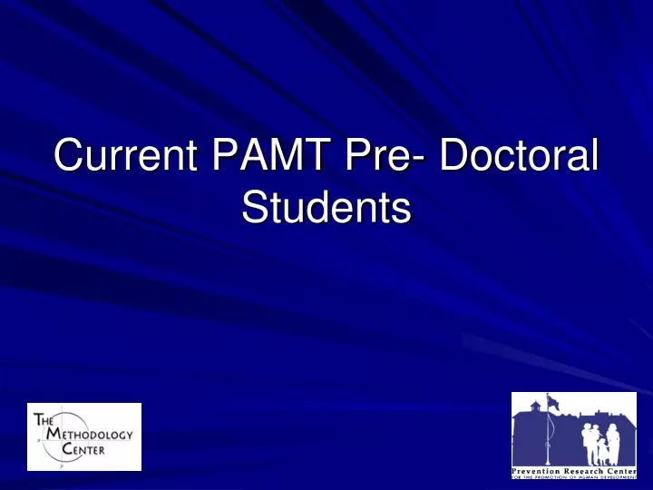current pamt pre doctoral students