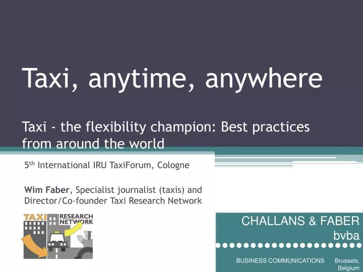 taxi anytime anywhere taxi the flexibility champion best practices from around the world