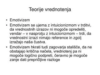 teorije vrednotenja