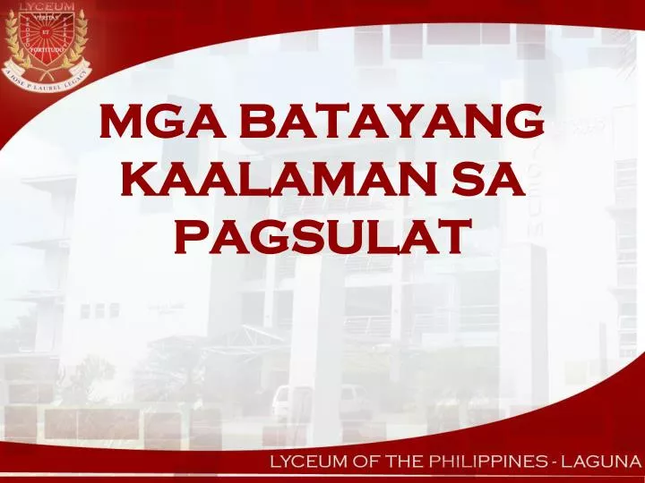 mga batayang kaalaman sa pagsulat