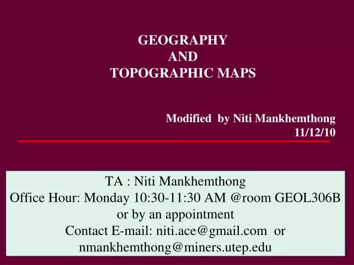 geography and topographic maps