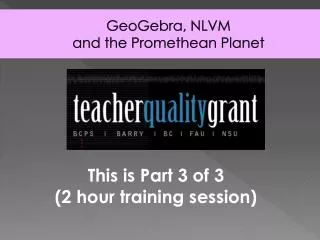 GeoGebra, NLVM and the Promethean Planet