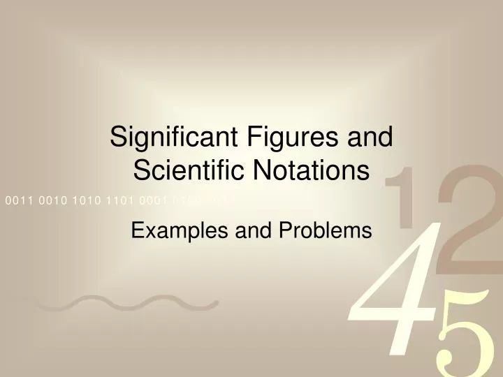significant figures and scientific notations
