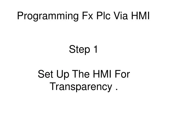 programming fx plc via hmi