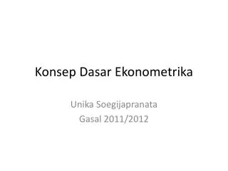 konsep dasar ekonometrika
