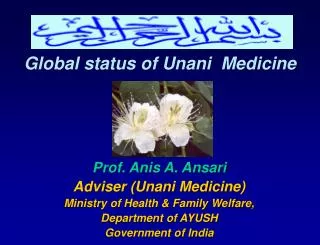 Global status of Unani Medicine