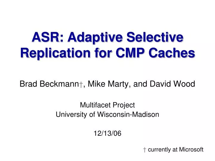 asr adaptive selective replication for cmp caches