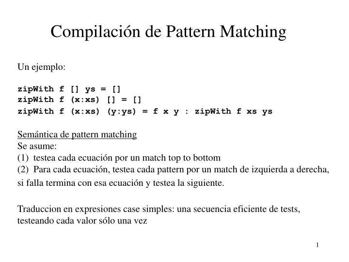 compilaci n de pattern matching