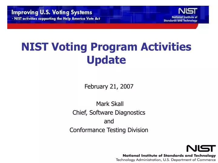 nist voting program activities update