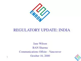 REGULATORY UPDATE: INDIA