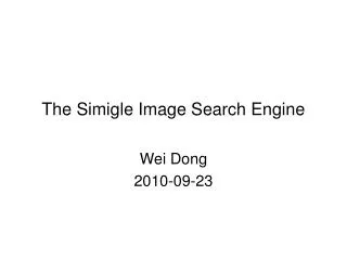 The Simigle Image Search Engine