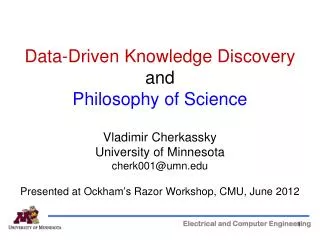 Data-Driven Knowledge Discovery and Philosophy of Science