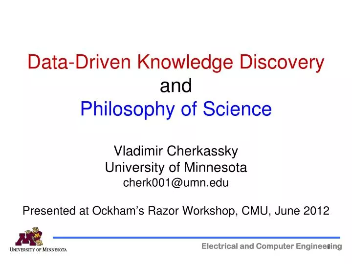 data driven knowledge discovery and philosophy of science