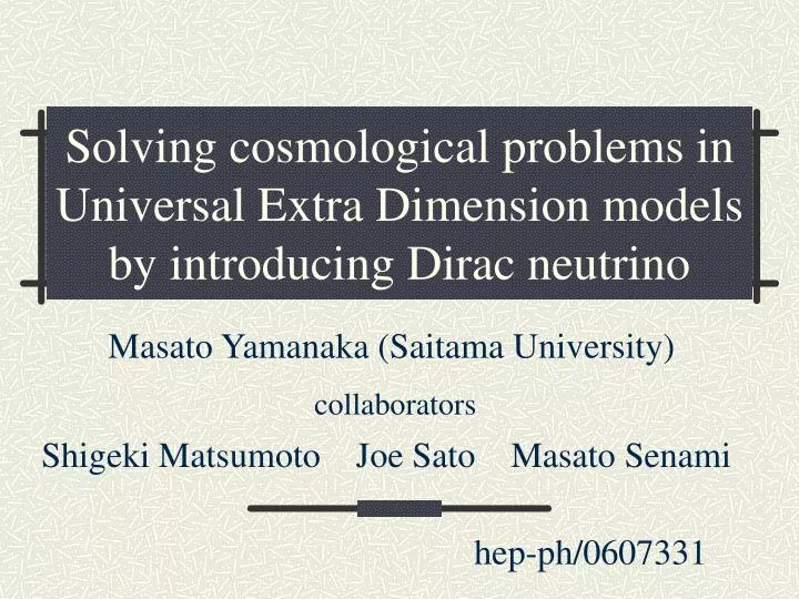 solving cosmological problems in universal extra dimension models by introducing dirac neutrino