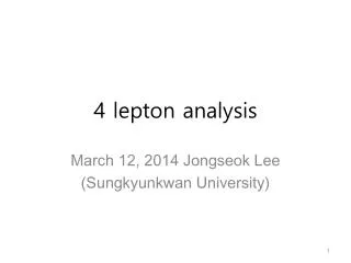4 lepton analysis