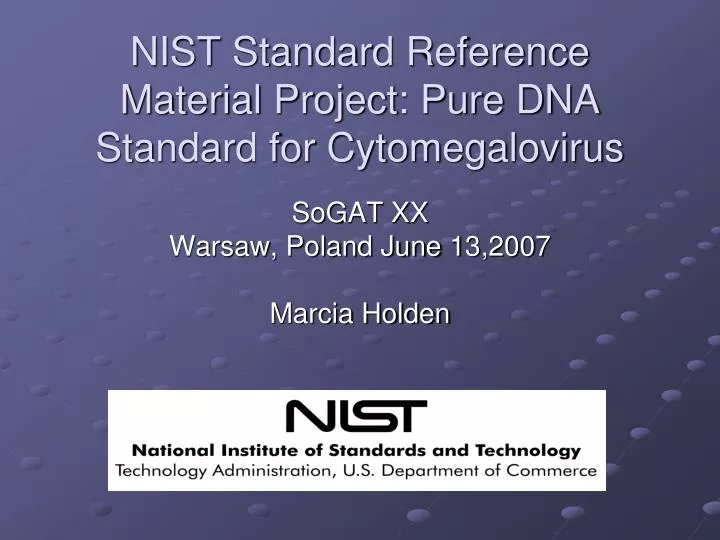 nist standard reference material project pure dna standard for cytomegalovirus