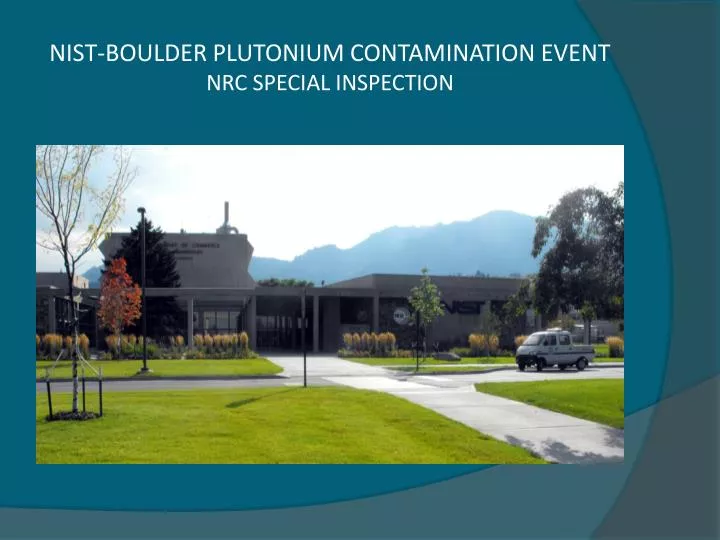nist boulder plutonium contamination event nrc special inspection