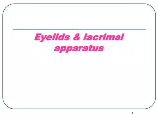 Eyelids &amp; lacrimal apparatus