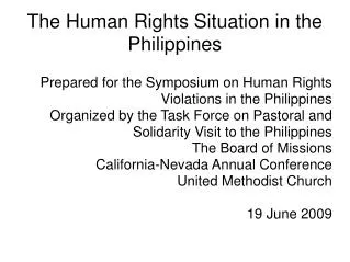 The Human Rights Situation in the Philippines