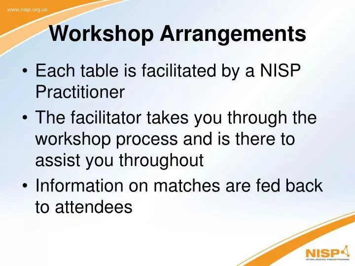 workshop arrangements