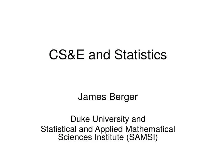 cs e and statistics