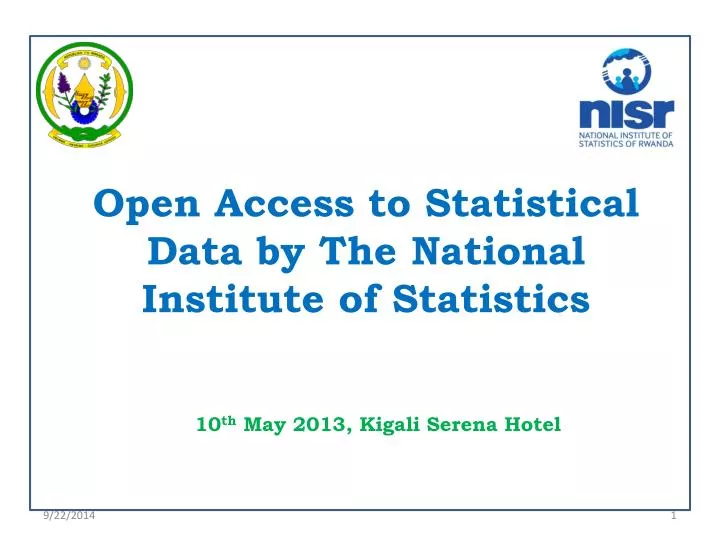 open access to statistical data by the national institute of statistics
