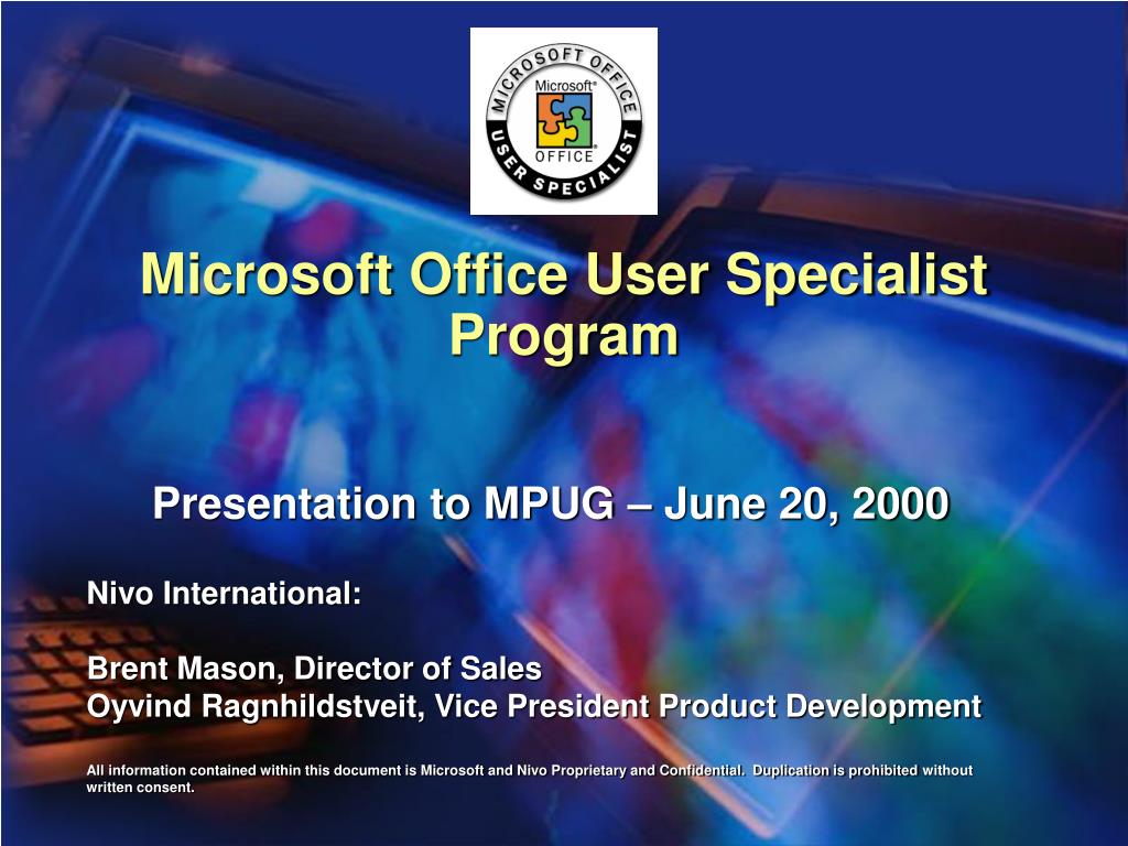 PPT Microsoft Office User Specialist Program Presentation Overview