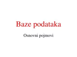 baze podataka